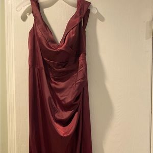 Burgundy wine mermaid formal gown